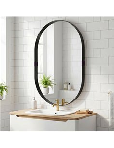 HOMCOM Wall Mirror, Bathroom Mirror with Elevated Aluminium Alloy Frame, 60 x 90 cm, Black 2
