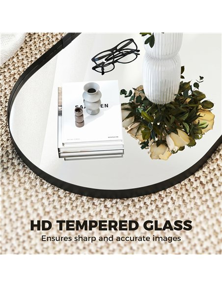 HOMCOM Wall Mirror, Bathroom Mirror with Elevated Aluminium Alloy Frame, 60 x 90 cm, Black - pic 198245 | FastDaddyshop