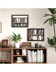 HOMCOM Wall Bathroom Mirror, 30 x 40 cm Wall-Mounted Mirror for Living Room, Bedroom, Hallway, Set of 2, Black 2