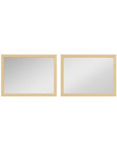 HOMCOM Wall Bathroom Mirror, 30 x 40 cm Wall-Mounted Mirror for Living Room, Bedroom, Hallway, Set of 2, Natural