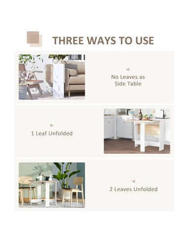 HOMCOM Particle Board Wooden Folding Dining Table Writing Computer Desk PC Workstation Space Saving Home Office Oak & White