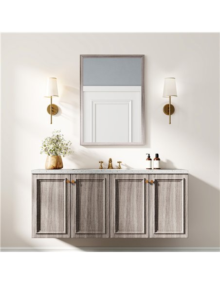 HOMCOM Wall Bathroom Mirror, 50 x 70 cm Wall-Mounted Mirror for Living Room, Bedroom, Hallway, Grey - pic 198284 | FastDaddyshop