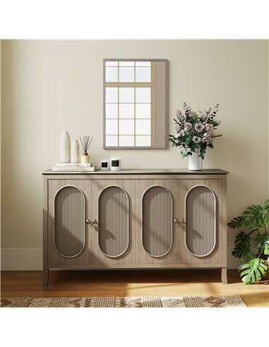 HOMCOM Wall Bathroom Mirror, 50 x 70 cm Wall-Mounted Mirror for Living Room, Bedroom, Hallway, Grey