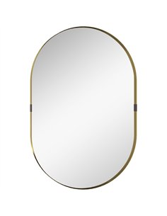 HOMCOM Wall Mirror, Bathroom Mirror with Elevated Aluminium Alloy Frame, 60 x 90 cm, Gold Tone