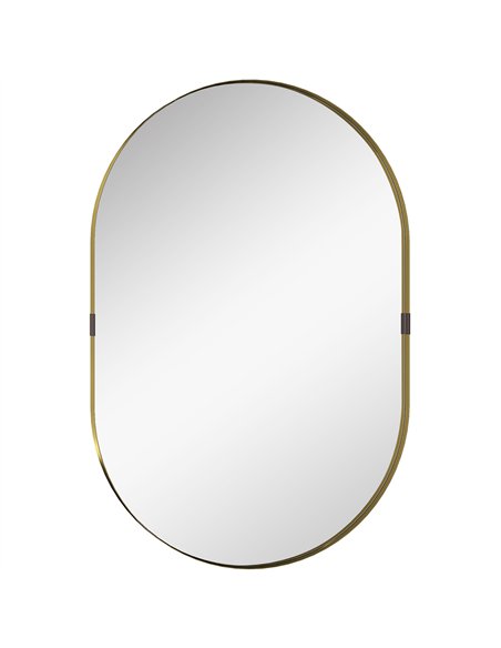 HOMCOM Wall Mirror, Bathroom Mirror with Elevated Aluminium Alloy Frame, 60 x 90 cm, Gold Tone - pic 198295 | FastDaddyshop