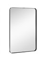 HOMCOM Rectangular Wall Mirror, 90 x 60 cm Wall Mounted Bathroom Mirror with Aluminium Alloy Frame and Tempered Glass, Black
