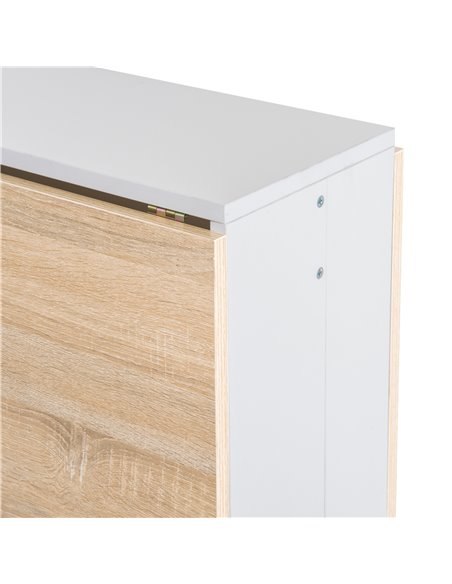 HOMCOM Particle Board Wooden Folding Dining Table Writing Computer Desk PC Workstation Space Saving Home Office Oak & White - pic 19831 | FastDaddyshop