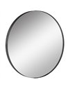 HOMCOM Round Wall Mirror 61 cm, Wall Mounted Bathroom Mirror with Tempered Safety Glass and Aluminium Alloy Frame, Black