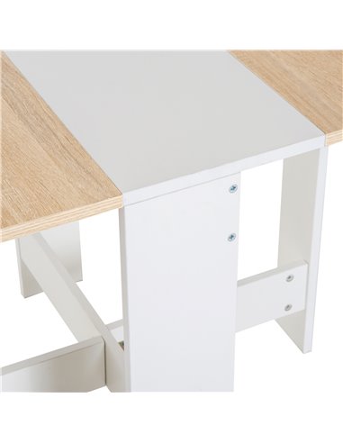 HOMCOM Particle Board Wooden Folding Dining Table Writing Computer Desk PC Workstation Space Saving Home Office Oak & White