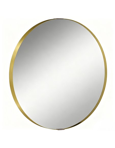 HOMCOM Round Wall Mirror 61 cm, Wall Mounted Bathroom Mirror with Tempered Safety Glass and Aluminium Alloy Frame, Gold Tone - pic 198322 | FastDaddyshop