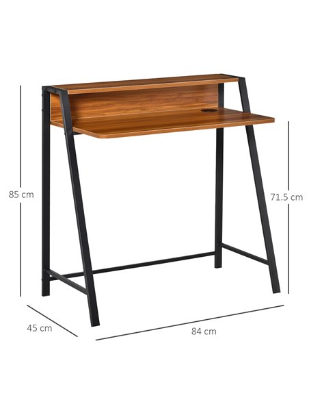 HOMCOM Writing Desk Computer Table Home Office, Walnut - pic 19836 | FastDaddyshop