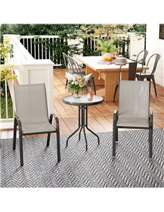 Outsunny Three-Piece Outdoor Garden Set - Light Grey 2