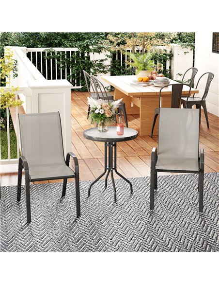 Outsunny Three-Piece Outdoor Garden Set - Light Grey - pic 198368 | FastDaddyshop