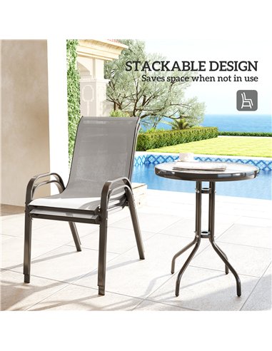Outsunny Three-Piece Outdoor Garden Set - Light Grey