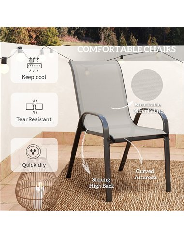 Outsunny Three-Piece Outdoor Garden Set - Light Grey