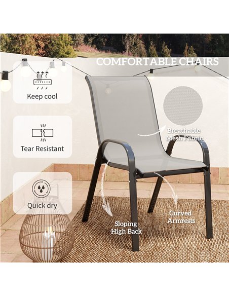 Outsunny Three-Piece Outdoor Garden Set - Light Grey - pic 198372 | FastDaddyshop