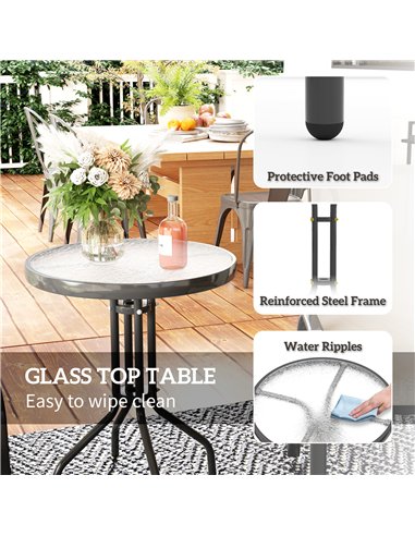 Outsunny Three-Piece Outdoor Garden Set - Light Grey
