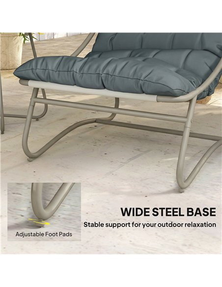 Outsunny 3 Piece Garden Bistro Set, Round Outdoor Bistro Table and Chairs Set for 2 with Texteline Seat and Cushions, Dark Grey - pic 198392 | FastDaddyshop