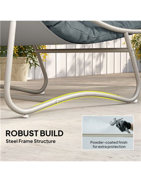 Outsunny Bistro Set for Garden, 3 Piece Outdoor Table and Chair with Footstool and Removable Cushions, Comfy Balcony Furniture - pic 198400 | FastDaddyshop