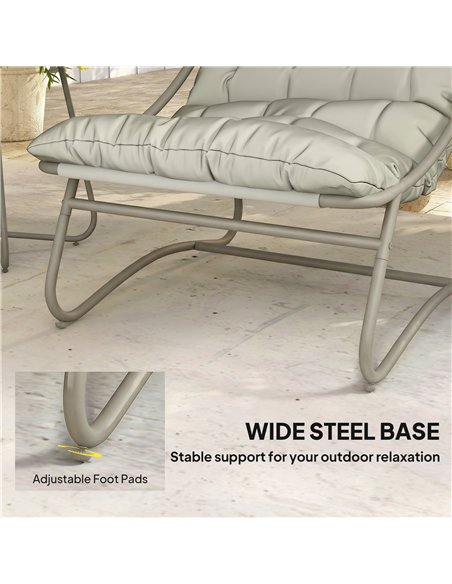 Outsunny 3 Piece Garden Bistro Set, Round Outdoor Bistro Table and Chairs Set for 2 with Texteline Seat and Cushions, Light Grey - pic 198410 | FastDaddyshop