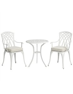 Outsunny Three-Piece Cast Aluminium Bistro Set - White