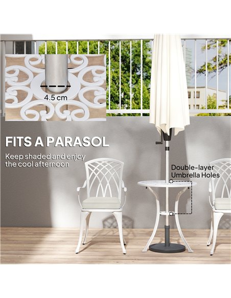 Outsunny Three-Piece Cast Aluminium Bistro Set - White - pic 198433 | FastDaddyshop