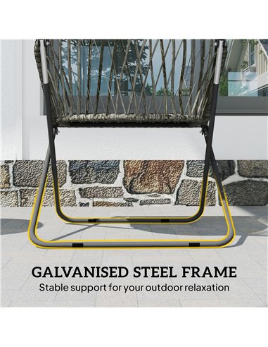 Outsunny Patio Bistro Set, Folding Patio Furniture Set with 2 Chairs and Table, Grey