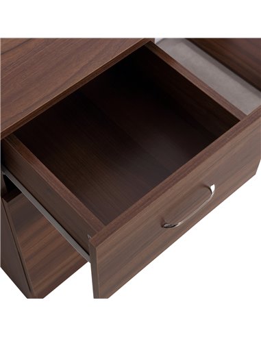 HOMCOM 120cm Computer Desk Writing Table PC Workstation Study Stationery w/ 3 Shelf & Drawers for Home Office Walnut