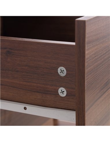 HOMCOM 120cm Computer Desk Writing Table PC Workstation Study Stationery w/ 3 Shelf & Drawers for Home Office Walnut