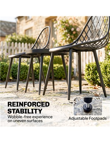 Outsunny 3-Piece Outdoor Bistro Set with 2 Chairs and Round Table for Garden, Balcony, Porch, Black