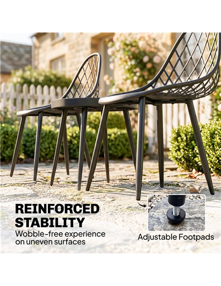 Outsunny 3-Piece Outdoor Bistro Set with 2 Chairs and Round Table for Garden, Balcony, Porch, Black - pic 198533 | FastDaddyshop
