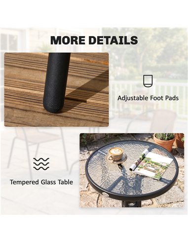 Outsunny 3 Pieces Rattan Bistro Set - Brown