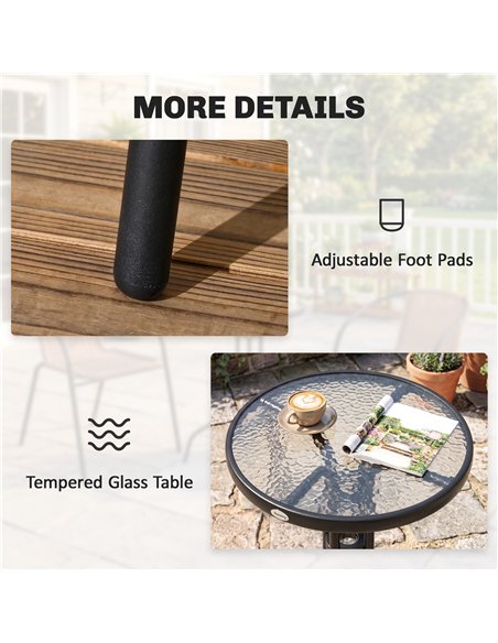 Outsunny 3 Pieces Rattan Bistro Set - Brown - pic 198553 | FastDaddyshop