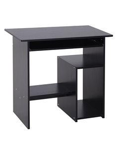 HOMCOM Compact Small Computer PC Table Desk with Keyboard Tray Storage, Black