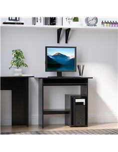HOMCOM Compact Small Computer PC Table Desk with Keyboard Tray Storage, Black 2