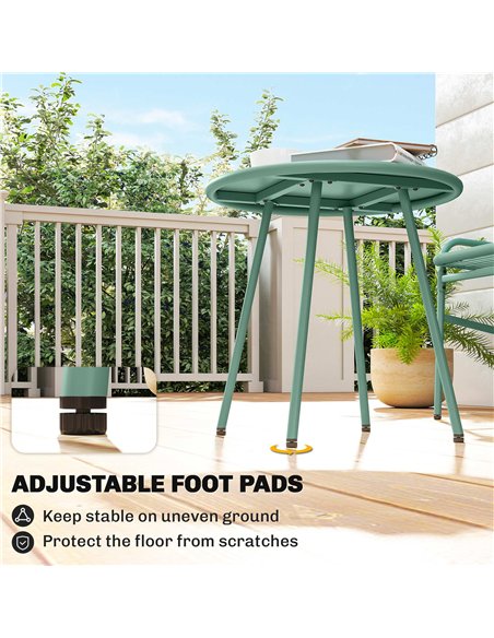 Outsunny 3 Piece Rattan Bistro Set, Outdoor Garden Furniture Set with 2 Chairs, Round Coffee Table for Patio, Balcony, Green - pic 198661 | FastDaddyshop