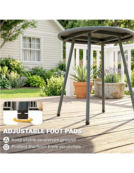 Outsunny 3 Piece Rattan Bistro Set, Outdoor Garden Furniture Set with 2 Chairs, Round Coffee Table for Patio, Balcony, Dark Grey - pic 198670 | FastDaddyshop
