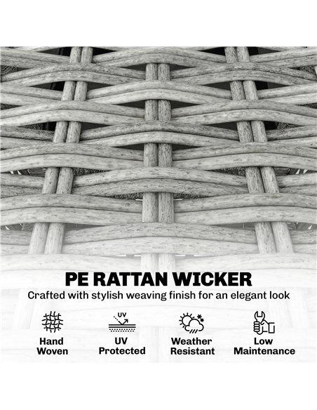 Outsunny Rattan Bistro Set, Reclining Garden Chairs and Glass Coffee Table with Cushions for Patio Balcony Porch, Light Grey - pic 198713 | FastDaddyshop