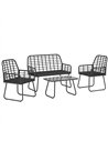 Outsunny 4 Piece Rattan Garden Furniture Set, Outdoor Patio Furniture with Loveseat, Armchairs and Coffee Table