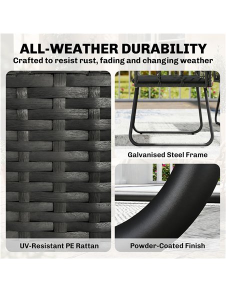 Outsunny 4 Piece Rattan Garden Furniture Set, Outdoor Patio Furniture with Loveseat, Armchairs and Coffee Table - pic 198911 | FastDaddyshop