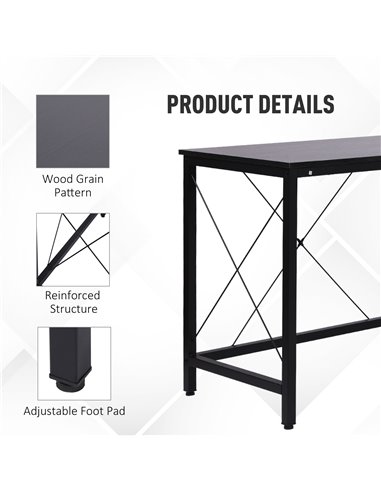 HOMCOM Corner L-Shape Gaming Computer PC Desk Workstation, Black
