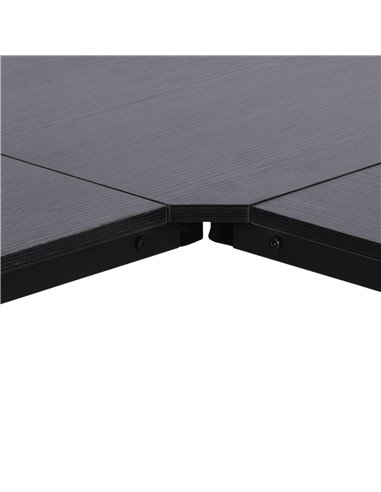 HOMCOM Corner Gaming Desk L-Shape Computer PC Workstation Home Office Three Worktop Writing Table 76x150cm Black
