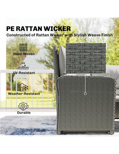 Outsunny 6 Pieces Outdoor PE Rattan Garden Furniture, Patio Wicker Sectional Conversation Corner Sofa - pic 199162 | FastDaddyshop