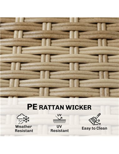Outsunny 4 Seater Rattan Dining Set with Parasol, 6 Piece Garden Table and Stackable Chairs with Tempered Glass Tabletop