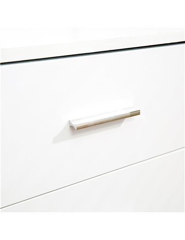 HOMCOM Freestanding Stand Unit Mobile Storage with Wheels, 3 Drawers, 2 Open Shelves, White