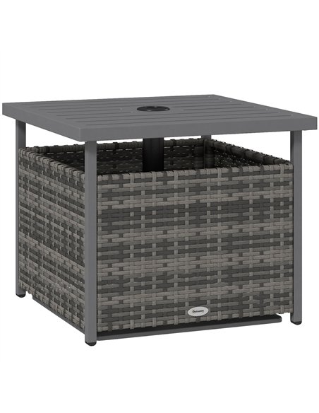 Outsunny Outdoor Rattan Wicker Coffee Table w/ Umbrella Hole Suitable for Garden Garden - pic 199438 | FastDaddyshop