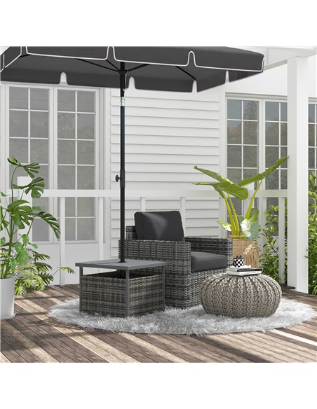 Outsunny Outdoor Rattan Wicker Coffee Table w/ Umbrella Hole Suitable for Garden Garden - pic 199439 | FastDaddyshop