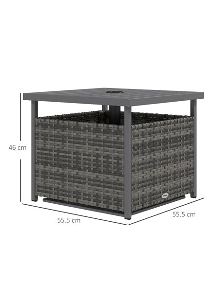 Outsunny Outdoor Rattan Wicker Coffee Table w/ Umbrella Hole Suitable for Garden Garden - pic 199440 | FastDaddyshop