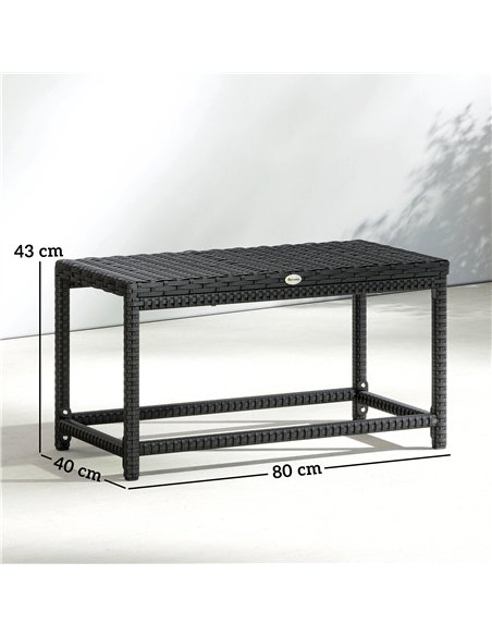 Outsunny Outdoor Coffee Table Side Table with Rectangular Frame for Patio, Balcony, Black - pic 199467 | FastDaddyshop