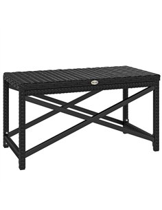 Outsunny Outdoor Coffee Table Side Table with X-Shape Frame for Patio, Balcony, Black